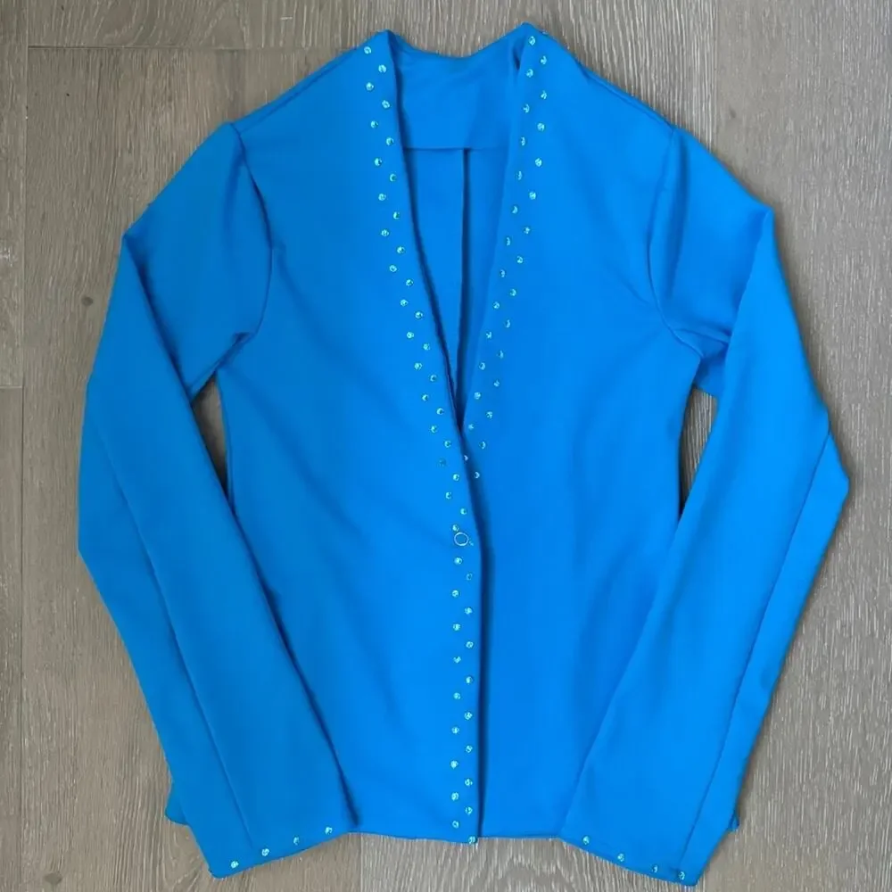 Kelle Turquoise Jacket And Wide Leg Pant Set size Medium Child